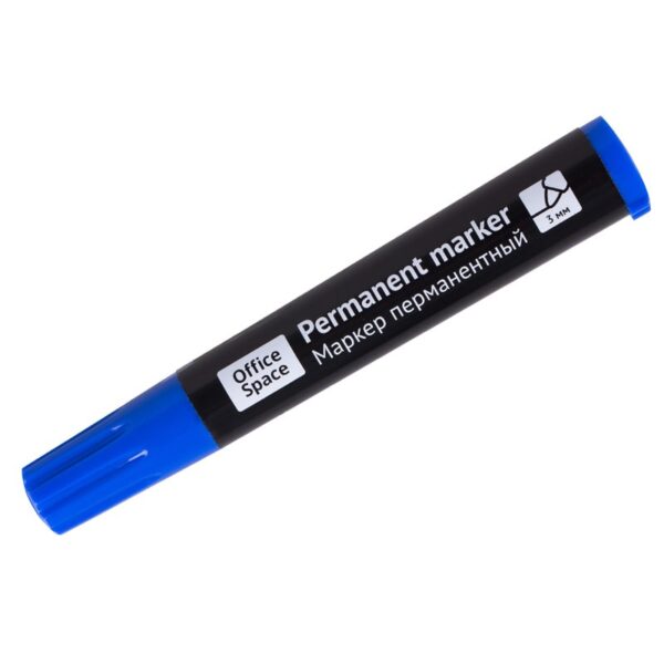 Маркер перманентный OfficeSpace "Contact" синий, пулевидный, без клипа, 3мм — изображение 3
