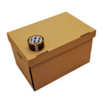 Картонная архивная коробка А3 (480*325*295 мм) с ручками и с крышкой, короб из гофрокартона Т23 — изображение 4