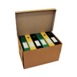 Картонная архивная коробка А3 (480*325*295 мм) с ручками и с крышкой, короб из гофрокартона Т23 — изображение 6