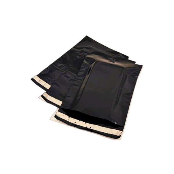 Курьерский пакет 190*240+40 мм без кармана, без логотипа, толщина 50 мкм, черный (50 штук в упаковке) — изображение 1