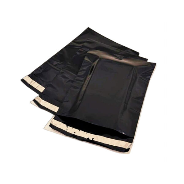 Курьерский пакет 300*400+40мм без кармана, без логотипа, толщина 50 мкм, черный (50 штук в упаковке) — изображение 1